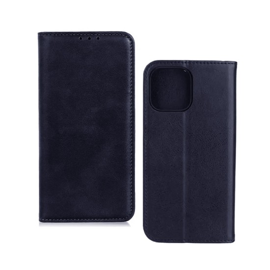 Leather Flip Cover with Internal Pocket for Apple iPhone 13 Pro Blue